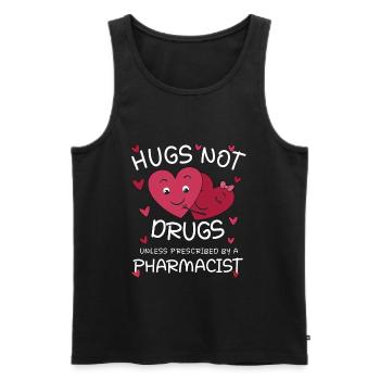 Pharmacist | Hugs not Drugs - Männer Premium Bio Tank Top - Schwarz - Vorne - Michal (187cm)