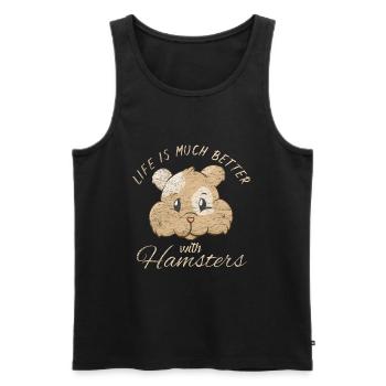 Hamster - Männer Premium Bio Tank Top - Schwarz - Vorne - AI Model Male 178 light (178cm)