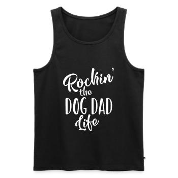 Rockin The Dog Dad Life Pet Lover Gift Design - Débardeur bio Premium Homme - noir - Devant - Michal (187cm)