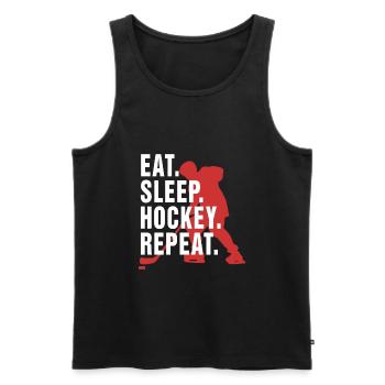 Mangez le hockey sur sommeil Répétez la conception des amateurs de hockey sur glace - Débardeur bio Premium Homme - noir - Devant - Michal (187cm)