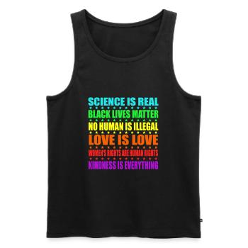 Science Is Real Black Lives Matter Love Is Love - Men's Premium Organic Tank Top - black - Front - AI Model Male 178 light (178cm)