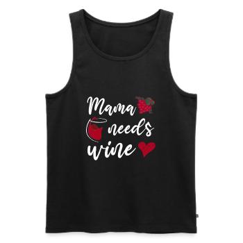 Maman a besoin de Wine Mother Mothers Day Wine amateurs - Débardeur bio Premium Homme - noir - Devant - Michal (187cm)