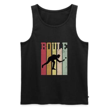Cadeau du club de l'équipe de pétanque Boule Boccia - Débardeur bio Premium Homme - noir - Devant - Michal (187cm)