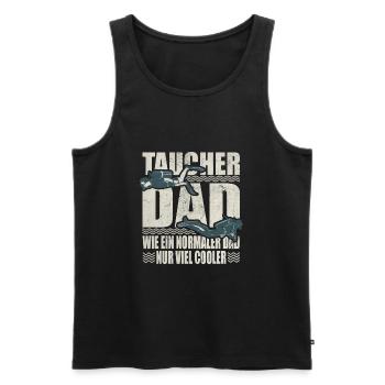 Taucher Dad Normaler Vater Viel Cooler Tauchen - Männer Premium Bio Tank Top - Schwarz - Vorne - Michal (187cm)