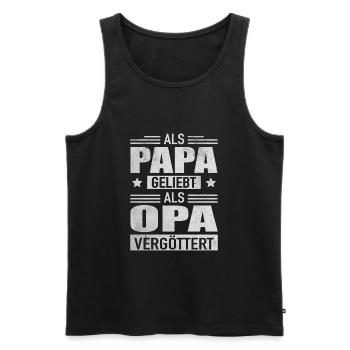Papa Geliebt Opa Vergöttert Großvater Großpapa - Männer Premium Bio Tank Top - Schwarz - Vorne - AI Model Male 178 light (178cm)