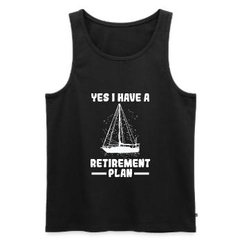 Retirement plan sailing sailor pension retirement boat - Men's Premium Organic Tank Top - black - Front - AI Model Male 178 light (178cm)