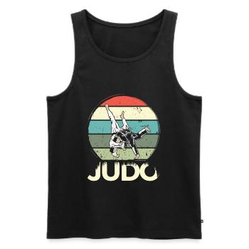 Judo vintage Sport de combat japonais Cadeau - Débardeur bio Premium Homme - noir - Devant - AI Model Male 178 light (178cm)