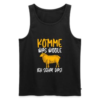 Come what do I want sheep that! - Men's Premium Organic Tank Top - black - Front - Michal (187cm)