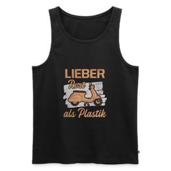 Lieber Rost Als Plastik Roller Motorroller Bastler - Männer Premium Bio Tank Top - Schwarz - Vorne - Michal (187cm)