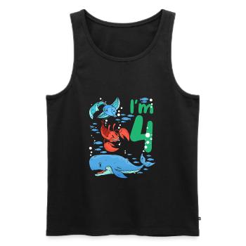 I'm 4 Children's Birthday Sea Creatures Birthday - Men's Premium Organic Tank Top - black - Front - Michal (187cm)