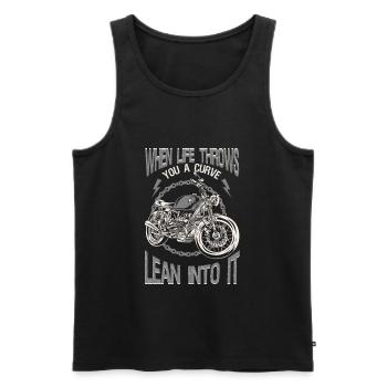 Life Throws Curve Lean Into It Motorräder Biker - Männer Premium Bio Tank Top - Schwarz - Vorne - Michal (187cm)