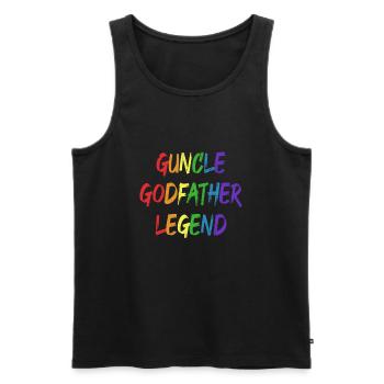Guncle Godfather Legend Patenonkel Homosexuell - Männer Premium Bio Tank Top - Schwarz - Vorne - AI Model Male 178 light (178cm)
