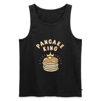 Pancake King Pancakes Breakfast Papa Family Man - Men's Premium Organic Tank Top - black - Front - Michal (187cm)