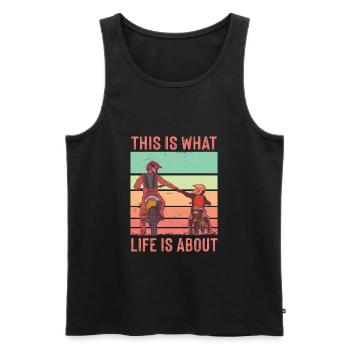 Father Son Life Is About Papa Motocross Bike - Men's Premium Organic Tank Top - black - Front - Michal (187cm)