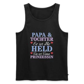 Vater Tochter Held Prinzessin Herz Werdender Papa - Männer Premium Bio Tank Top - Schwarz - Vorne - Michal (187cm)