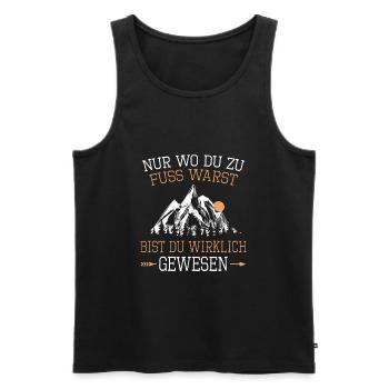Wandern Fuss Warst Gewesen Wanderweg Naturliebe - Männer Premium Bio Tank Top - Schwarz - Vorne - Michal (187cm)