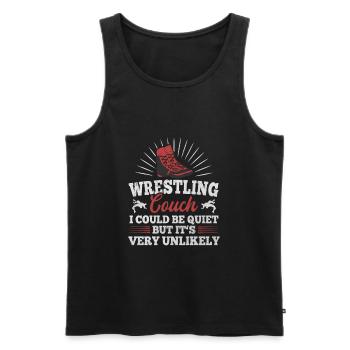Wrestling Couch - Men's Premium Organic Tank Top - black - Front - AI Model Male 178 light (178cm)