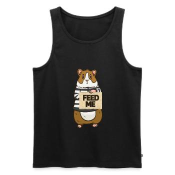 Drôle de tenue de prison de hamster Feed Me Food - Débardeur bio Premium Homme - noir - Devant - Michal (187cm)