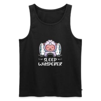 Sleep Whisperer Schlaf Schaaf Wortspiel Farmer - Männer Premium Bio Tank Top - Schwarz - Vorne - AI Model Male 178 light (178cm)