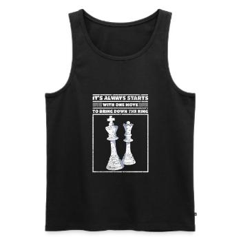 Chess Wisdom Starts One Move Bring Down King - Men's Premium Organic Tank Top - black - Front - AI Model Male 178 light (178cm)