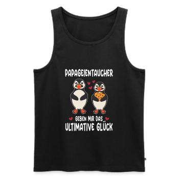 Papageientaucher Geben Mir Das Ultimative Glück - Männer Premium Bio Tank Top - Schwarz - Vorne - AI Model Male 178 light (178cm)