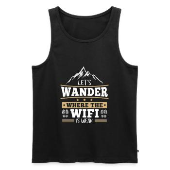 Hiking Where Wifi Is Weak Hiking Destination Hike - Men's Premium Organic Tank Top - black - Front - Michal (187cm)