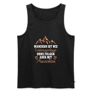 Wandern Seitensprünge Wanderung Wanderteam - Männer Premium Bio Tank Top - Schwarz - Vorne - Michal (187cm)