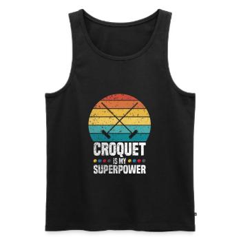 Croquet Superpower - Männer Premium Bio Tank Top - Schwarz - Vorne - AI Model Male 178 light (178cm)