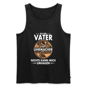 Vater Uhrmacher Zahnräder Uhren Sammler Geschenk - Männer Premium Bio Tank Top - Schwarz - Vorne - AI Model Male 178 light (178cm)