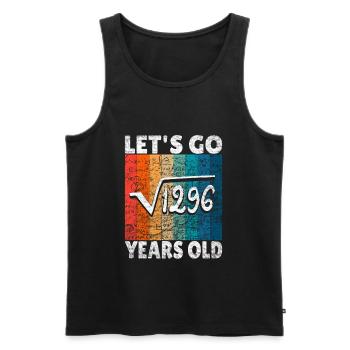 36e anniversaire - la racine de 1296 = 36 ans - Débardeur bio Premium Homme - noir - Devant - Michal (187cm)