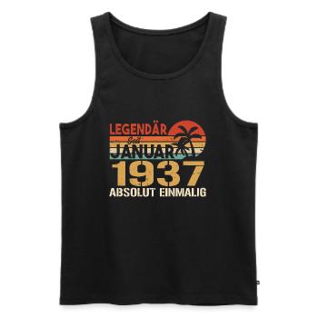 Geburtstagsgeschenk geboren im Januar 1937 - Männer Premium Bio Tank Top - Schwarz - Vorne - Michal (187cm)