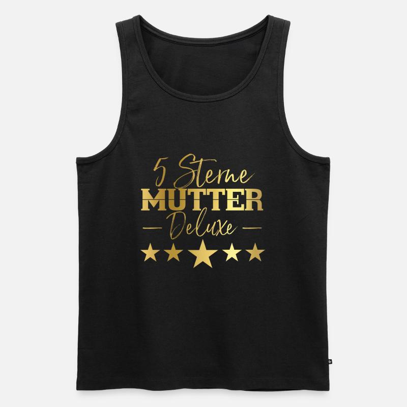 5 Sterne Mutter Deluxe 2 - Männer Premium Bio Tank Top - Schwarz