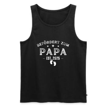 Promu au Papa Est. 2025 - Débardeur bio Premium Homme - noir - Devant - AI Model Male 178 light (178cm)