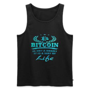 Bitcoin - Men's Premium Organic Tank Top - black - Front - Michal (187cm)