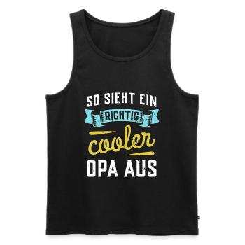 So sieht ein richtig cooler Opa aus - Männer Premium Bio Tank Top - Schwarz - Vorne - Michal (187cm)