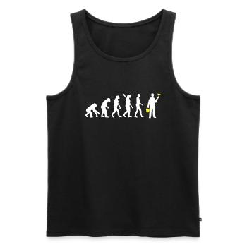 Maler - Evolution des Menschen / Darwin gelb - Männer Premium Bio Tank Top - Schwarz - Vorne - AI Model Male 178 light (178cm)