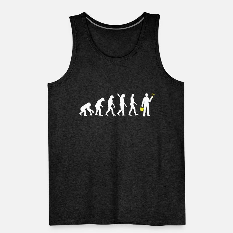 Maler - Evolution des Menschen / Darwin gelb Männer Premium Bio Tank Top