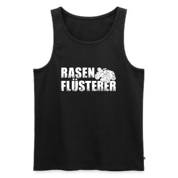 Rasenflüsterer Aufsitzmäher Rasentraktor Rasen - Männer Premium Bio Tank Top - Schwarz - Vorne - AI Model Male 178 light (178cm)