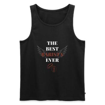 Le meilleur barista de tous les temps - Débardeur bio Premium Homme - noir - Devant - AI Model Male 178 light (178cm)