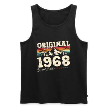 57. Geburtstag 68 Original 1968 Jahrgang 1968 - Männer Premium Bio Tank Top - Schwarz - Vorne - AI Model Male 178 light (178cm)