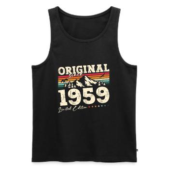 65. Geburtstag, Jahrgang 1959 ORIGINAL 1959 - Männer Premium Bio Tank Top - Schwarz - Vorne - Michal (187cm)