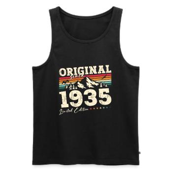 90ème Anniversaire Homme Légende 1935 Millésime 1935 - Débardeur bio Premium Homme - noir - Devant - Michal (187cm)