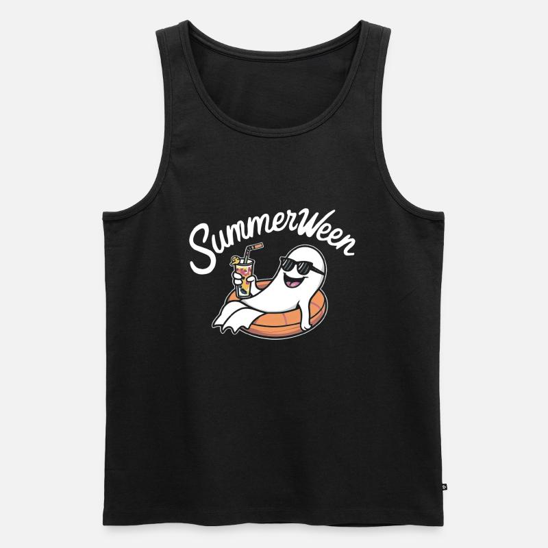 Summerween Geist - Männer Premium Bio Tank Top - Schwarz