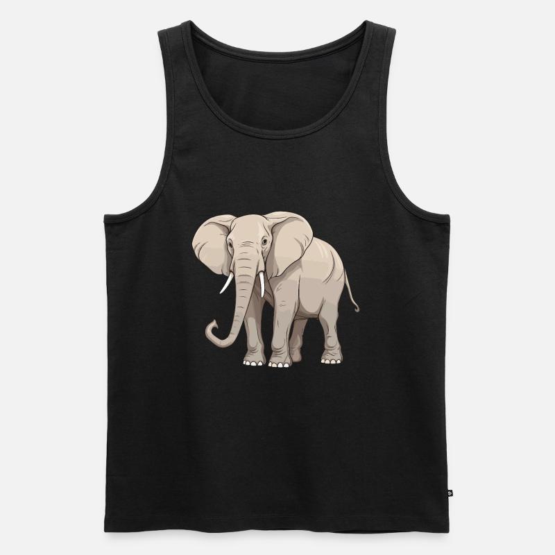 Elefant Tier - Männer Premium Bio Tank Top - Schwarz