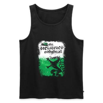 EIN STEIRISCHES ORIGINAL - STEIERMARK - GESCHENK - Männer Premium Bio Tank Top - Schwarz - Vorne - AI Model Male 178 light (178cm)