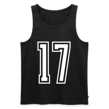 17 Number number - Men's Premium Organic Tank Top - black - Front - Michal (187cm)