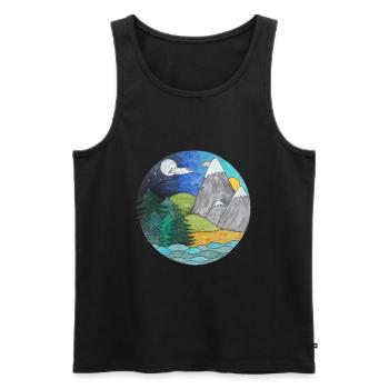 Paysage Extérieur Amoureux de la nature Vacances nature - Débardeur bio Premium Homme - noir - Devant - Michal (187cm)