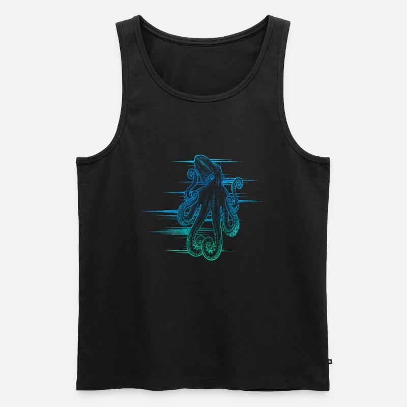Oktopus - Männer Premium Bio Tank Top - Schwarz