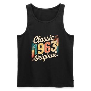 Classique 1963 Original - 62e anniversaire - Débardeur bio Premium Homme - noir - Devant - Michal (187cm)