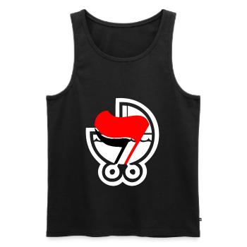 antifa kinderwagen flagge - Männer Premium Bio Tank Top - Schwarz - Vorne - AI Model Male 178 light (178cm)